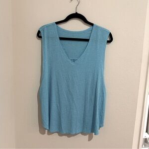 Women's Blue Sleeveless athletic top